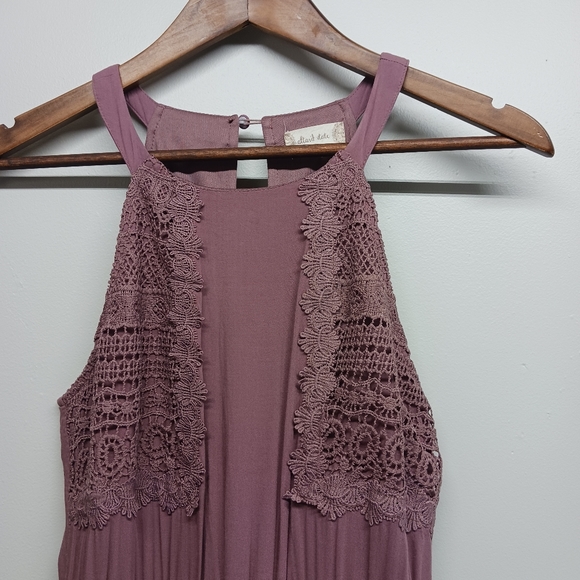 Altar'D State Bohemian Maxi Dress Women Size S Pink Halter Embroidered - Picture 2 of 10